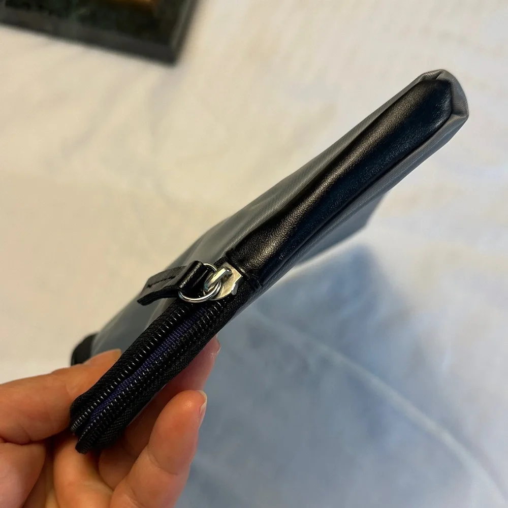 Tumi Gray and Black Zip Toiletry Pouch